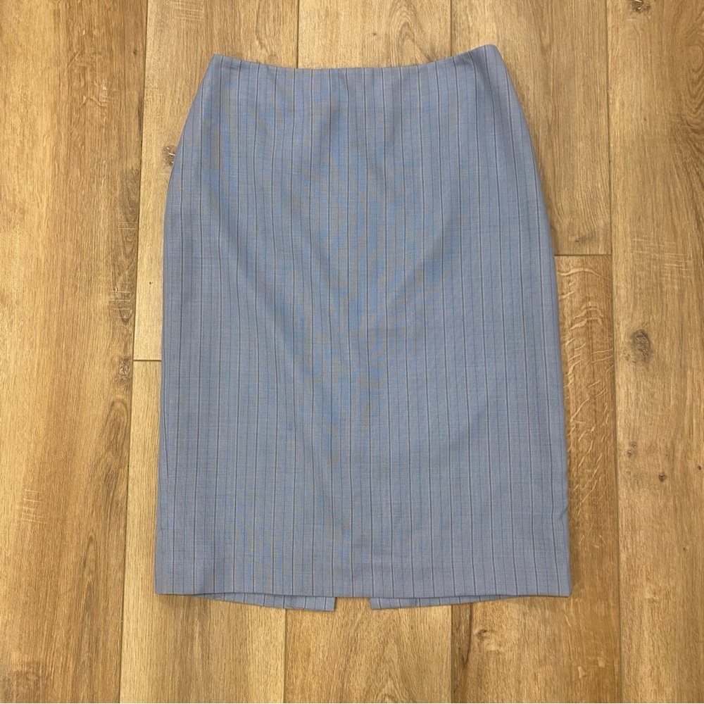 🌟RALPH LAUREN COLLECTION🌟 VINTAGE WOOL BLEND PINSTRIPE PENCIL SKIRT BLUE SZ 8